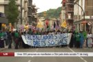 Unes 300 persones es manifesten pels drets socials i laborals a Olot en la marxa de l'1 de maig