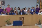 Els nens i nenes del casal Estiu Riu d'Olot visiten l'Ajuntament d'Olot i es 'reuneixen' amb l'alcalde
