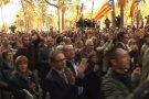 El president en funcions Artur Mas rep el suport d’alcaldes garrotxins abans de declarar com a imputat pel 9-N