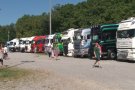 Els camioners celebren Sant Cristòfol exhibint els seus camions a la quarta trobada que celebren al Recinte Firal d'Olot