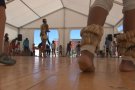 Gairebé 130 persones participen als tallers Ésdansa't i Petit Ésdansa't on aprenen balls nacionals i internacionals