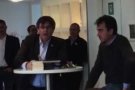 Carles Puigdemont a 50 garrotxins desplaçats a Waterloo: 