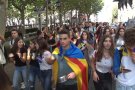 Els estudiants garrotxins surten de les aules per protestar contra la sentència