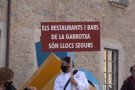 L'hostaleria es manifesta a Girona amb motiu de les restriccions al sector