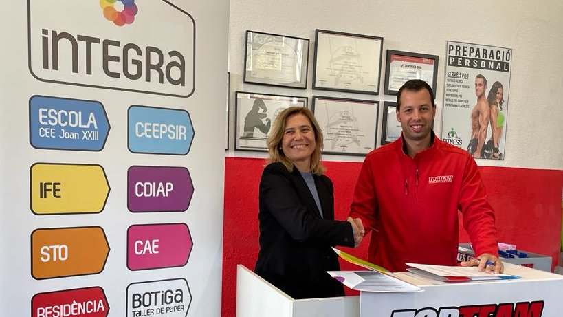 El gimnàs Top Team signa un conveni amb Integra per fer un pas més cap a la inclusió social