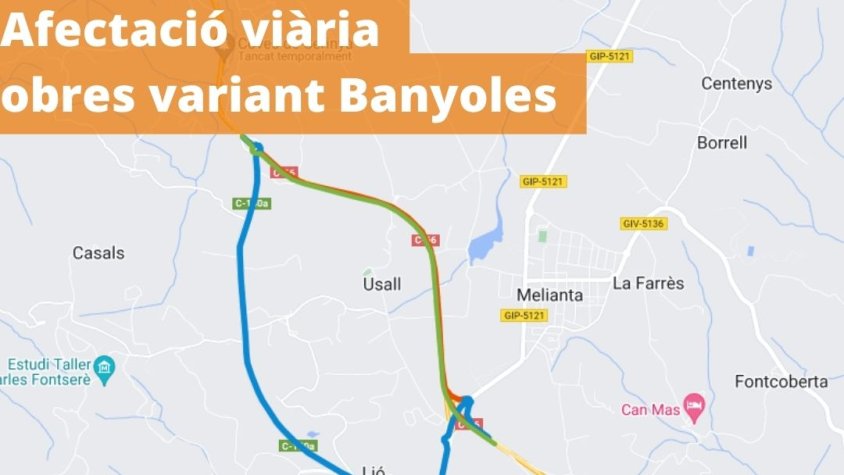 Les obres a la C-66 provocaran canvis de circulació en sentit Olot a partir d'aquest dimecres