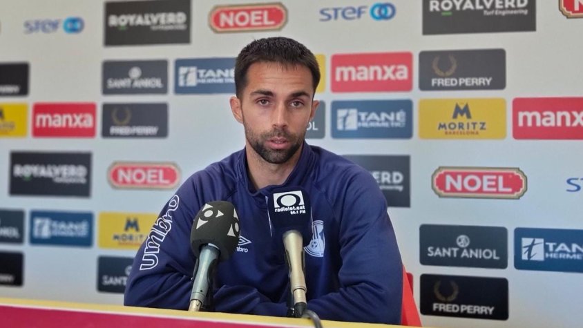 Albert Blázquez, en la seva primera roda de premsa com a entrenador (David Planella)