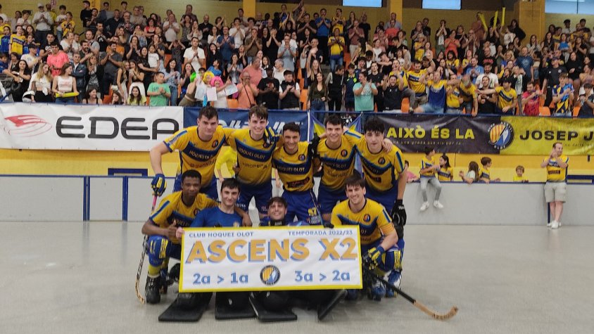 L’Hoquei Olot aconsegueix un doble ascens històric a Primera i Segona Catalana