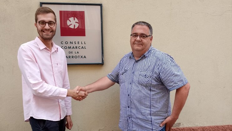 Agustí Arbós (Junts) i Miquel Reverter (ERC) davant el Consell Comarcal de la Garrotxa / ERC