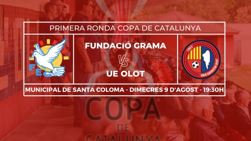 La UE Olot i la Grama reprendran aquest dimecres el partit inacabat de Copa Catalunya (19.30h)