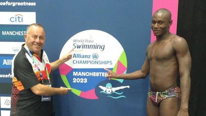 El nedador Mahamadou Dambelleh, satisfet del seu pas per al Mundial de Natació Adaptada a Manchester