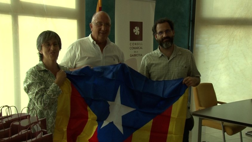 Els alcaldes de la Garrotxa es reuneixen per primera vegada a Argelaguer per commemorar la Diada Nacional de Catalunya