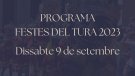 FESTES DEL TURA. Dissabte 9 de setembre