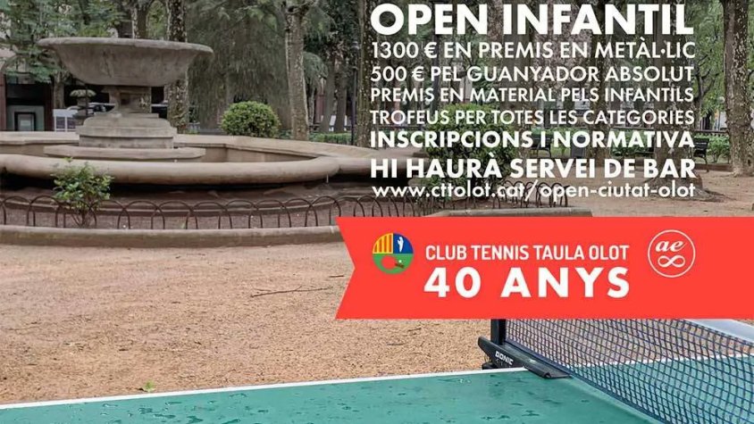 El cinquè Open Internacional Ciutat d’Olot de tennis taula reunirà 176 palistes al pavelló d’esports aquest dissabte