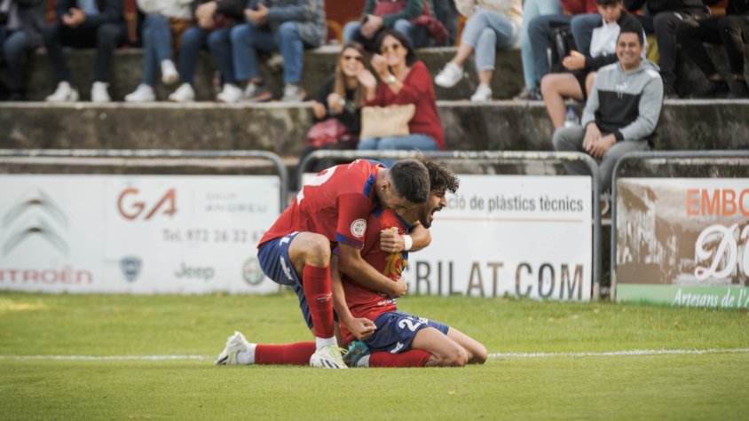 Moha celebra el gol del triomf