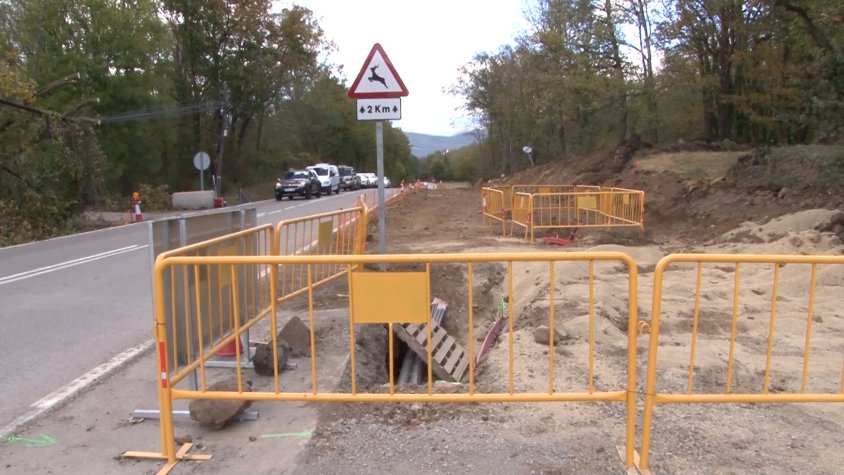 Els treballs del bici carril entre Santa Pau i Olot avancen a bon ritme