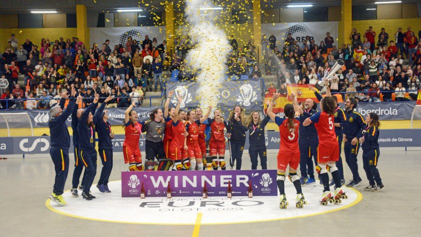 La selecció espanyola femenina d’hoquei patins guanya a Olot el setè Campionat d’Europa consecutiu