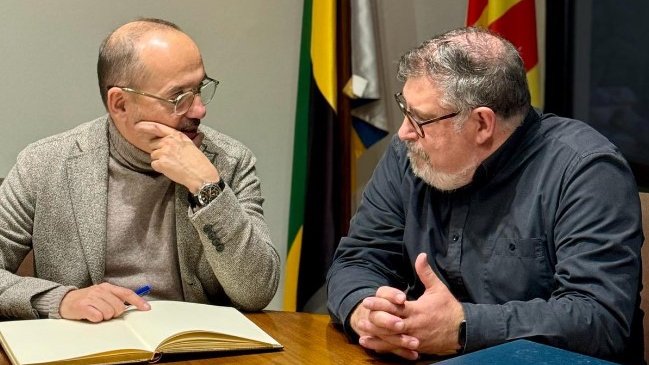 Imatge de la trobada d'aquest divendres entre Carles Campuzano i Lluís Amat | @carlescampuzano
