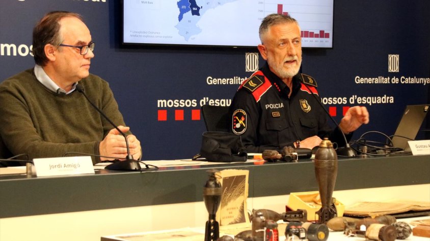 El sargent dels Mossos, Gustau Aparisi, sotscap dels Tedax, i l’historiador Jordi Amigó