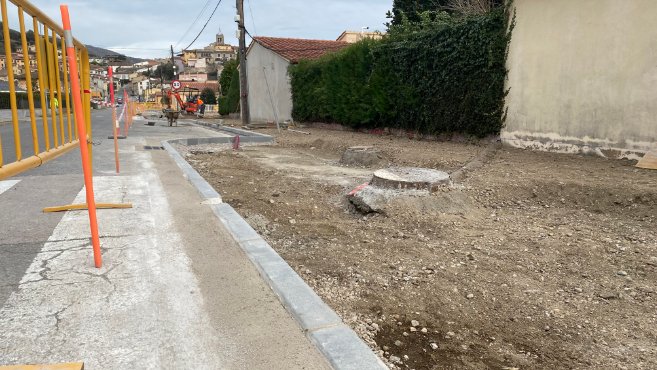 Les obres al carrer Ample de Sant Esteve d'en Bas | Foto: Roger Isern