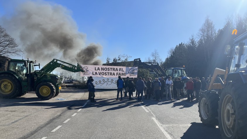 La pagesia, en peu de guerra, talla la carretera del Coll d'Ares