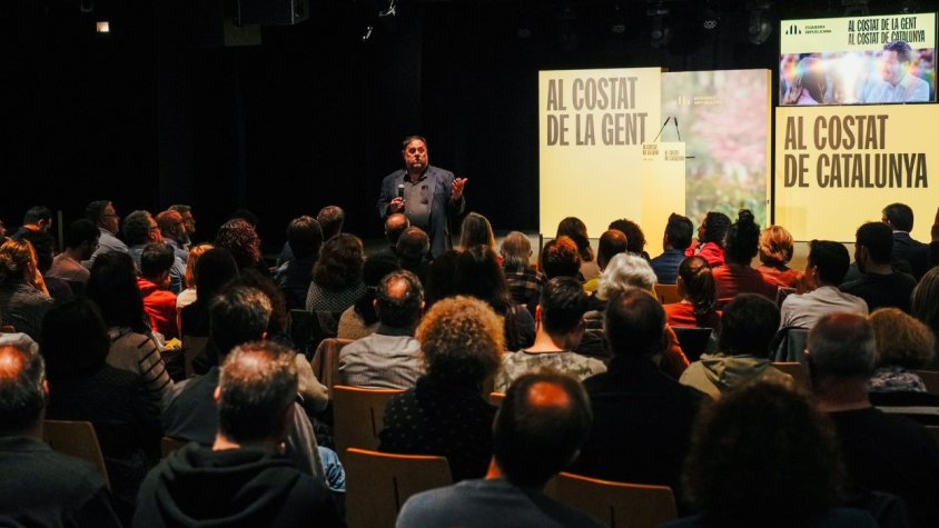 Oriol Junqueras en l'acte d'aquest dimarts a Olot | Foto: Esquerra Republicana