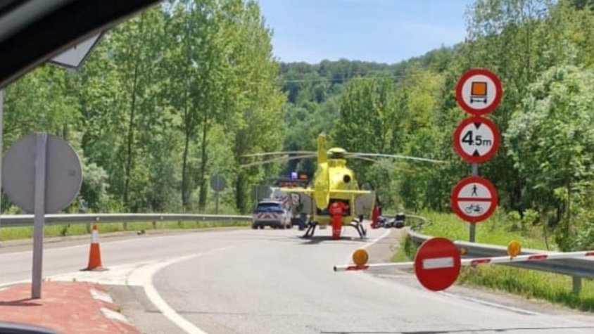 Tall al túnel de Sant Esteve d’en Bas per un accident
