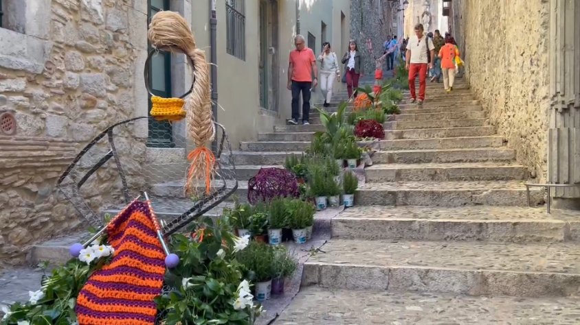 Els alumnes del CFGM de Jardineria i Floristeria de l’INS Garrotxa mostren aquests dies el seu muntatge al Girona Temps de Flors