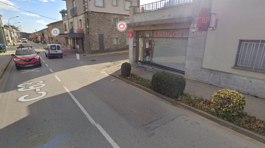 Lloc de l'accident on ha mort un jove de 17 anys a les Planes d'Hostoles