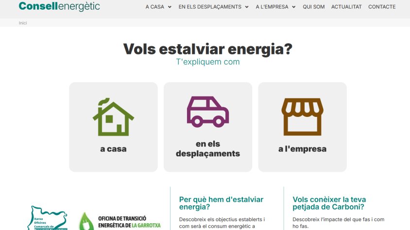 El Consell Comarcal de la Garrotxa ha creat una web pionera per l’estalvi energètic
