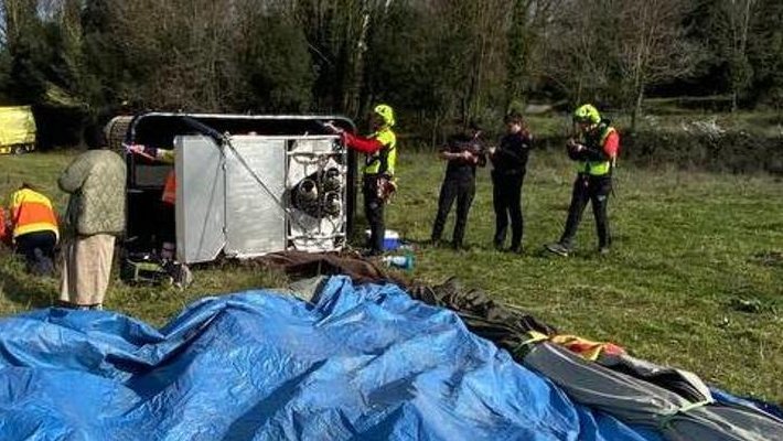 Tres persones ferides a Olot en l'aterratge d'un globus aerostàtic