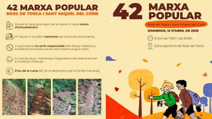 La Marxa Popular de Bosc de Tosca i Sant Miquel del Corb recorrerà gran part de les Preses