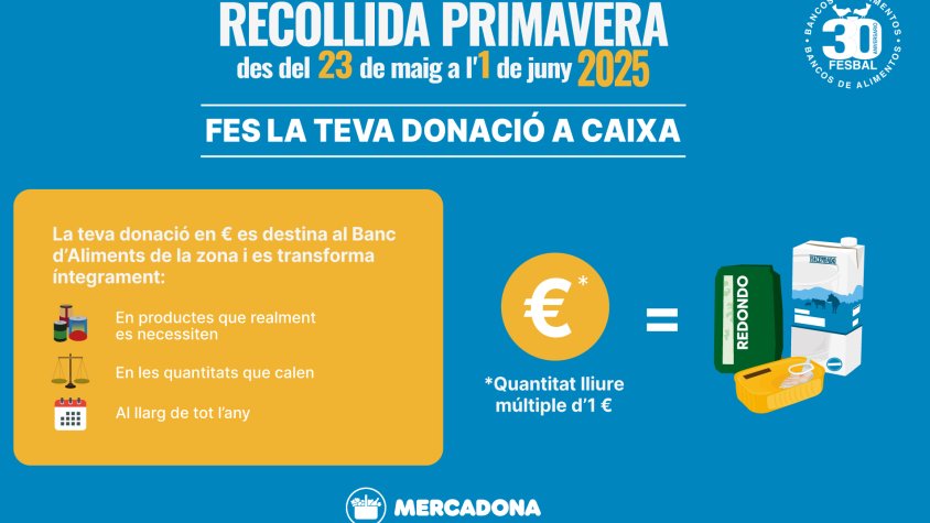 Mercadona col·labora amb Fesbal en la recollida d'aliments de primavera