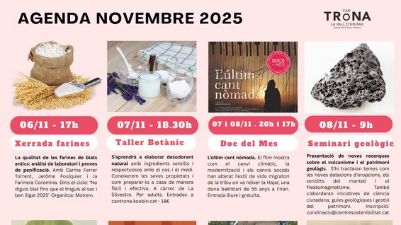 Can Trona tindrà 16 activitats, entre elles el Festival Basalt, durant el mes de novembre