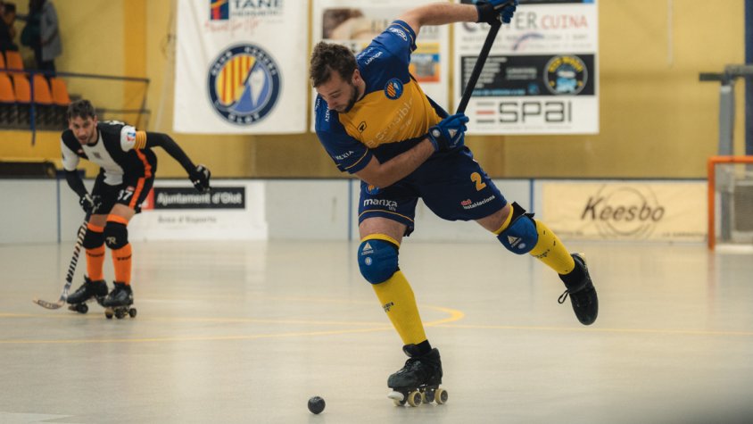 Tomàs Marcé en una acció del darrer partit davant del CH Palafrugell