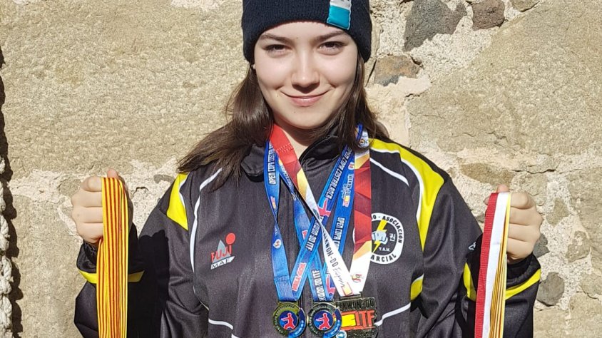 Mar Garriga Torrellas campiona d’Espanya de Taekwon-Do ITF Tradicional en combat