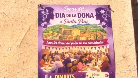 L’Ajuntament de Santa Pau i el Col·lectiu de Dones de Santa Pau promouen un sopar de dones el dia 3 de març