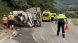 Bolca un camió de gran tonatge a la carretera GI-524 direcció Santa Pau